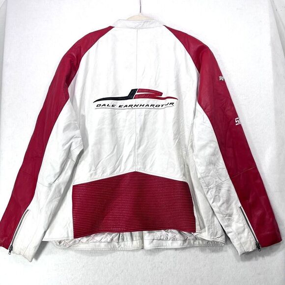 Nascar Dale Earnhardt Jr Jacket Men 2XL White Wilsons Leather Chase Authentics 8 - Picture 2 of 16